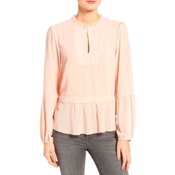 Chelsea28 Pale Pink Peasant Blouse Size Medium - Picture 1 of 5